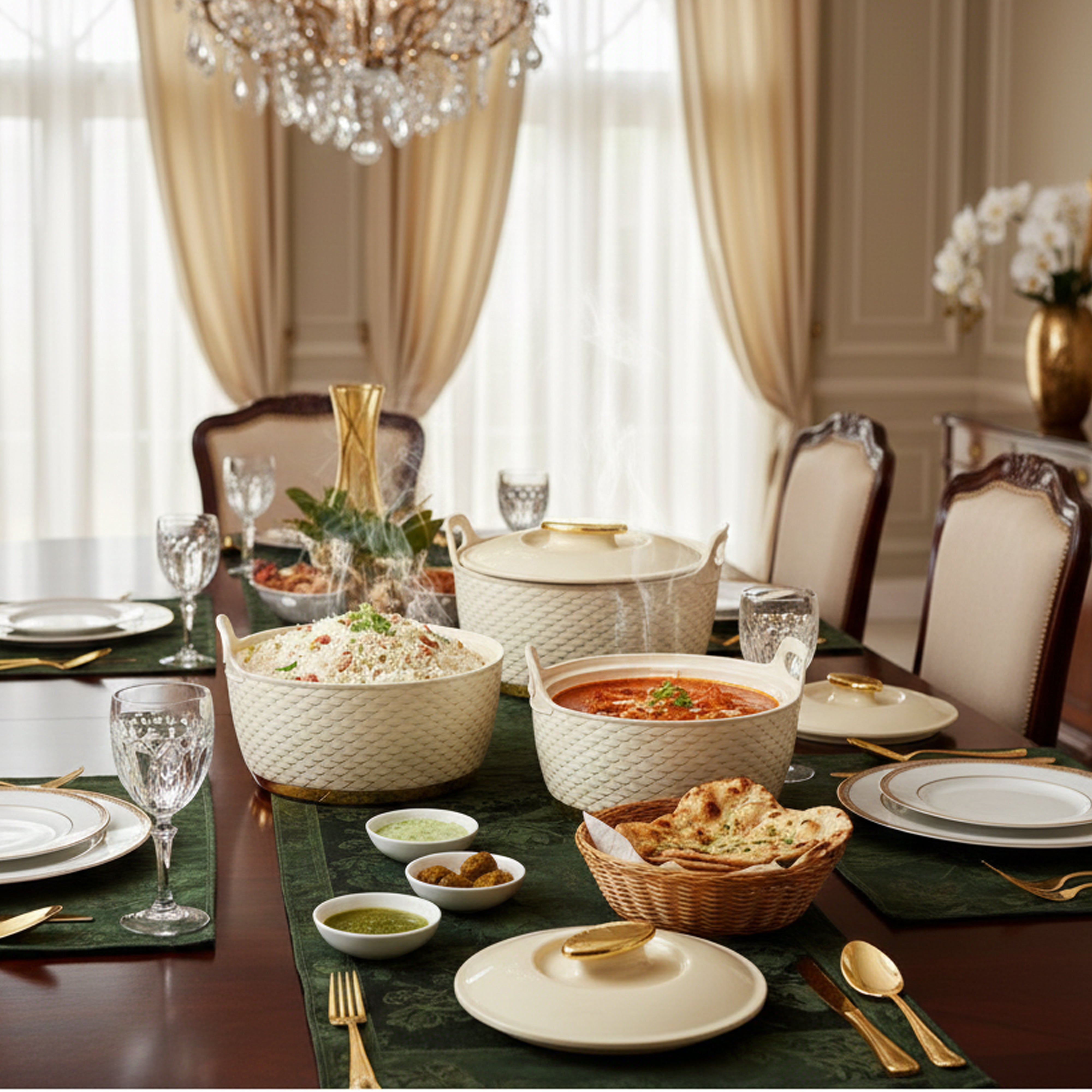 Asian Majestic Gold Cass Dlx Set3 (1500+2500+3500) | Super PU Insulation Hot Pot with Stainless Steel Inner Casing | Dishwasher Safe | Serving Dishes with Lids | Hot Food Storage Container & Warmers