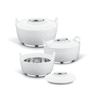 Asian Majestic Gold Casserole Dlx 1000 Ml- White | Super PU Insulation Hot Pot with Stainless Steel Inner Casing | Dishwasher Safe | Serving Dishes with Lids | Hot Food Storage Container & Warmers