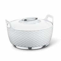 Asian Majestic Gold Casserole Dlx 1500 Ml-White | Super PU Insulation Hot Pot with Stainless Steel Inner Casing | Dishwasher Safe | Serving Dishes with Lids | Hot Food Storage Container & Warmers