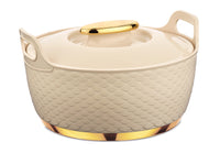 Asian Majestic Gold Casserole Dlx 3500 Ml-Beige | Super PU Insulation Hot Pot with Stainless Steel Inner Casing | Dishwasher Safe | Serving Dishes with Lids | Hot Food Storage Container & Warmers