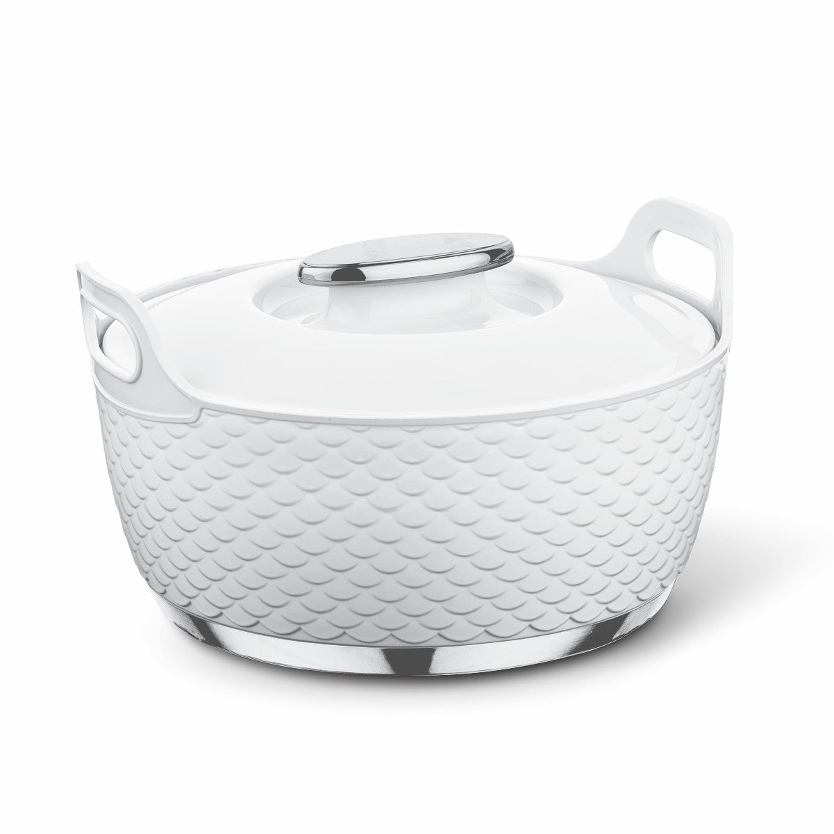 Asian Majestic Gold Insulated Cass Dlx Set3 (2500+3500+5000) ml White | Super PU Insulation Hot Pot with Stainless Steel Inner Casing | Dishwasher Safe | Serving Dishes with Lids | Hot Food Storage Container & Warmers