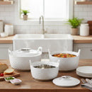 Asian Majestic Gold Casserole Dlx 3500 Ml-White | Super PU Insulation Hot Pot with Stainless Steel Inner Casing | Dishwasher Safe | Serving Dishes with Lids | Hot Food Storage Container & Warmers