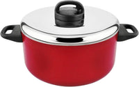 Prestige Classique Non-Stick Casserole 30 cm | 3X Ultra Tough Cooking Pot with Stainless Steel Lid | Red - PR15917