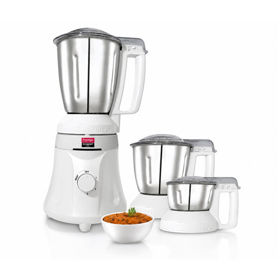 Prestige Element Extra Mixer Grinder 1200W Max With 3 Jars - White | PR43190