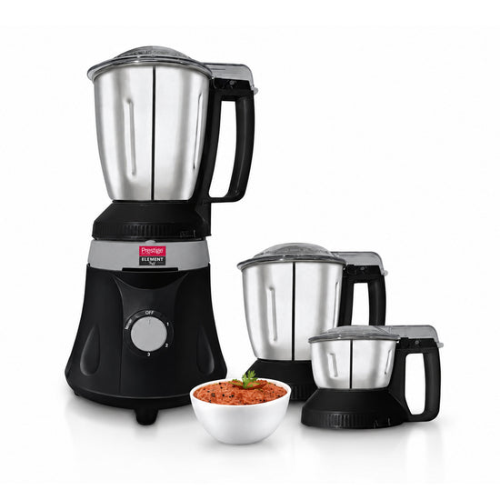 Prestige Element Tuff Mixer Grinder 1200W Max With 3 Jars - Black | PR43191