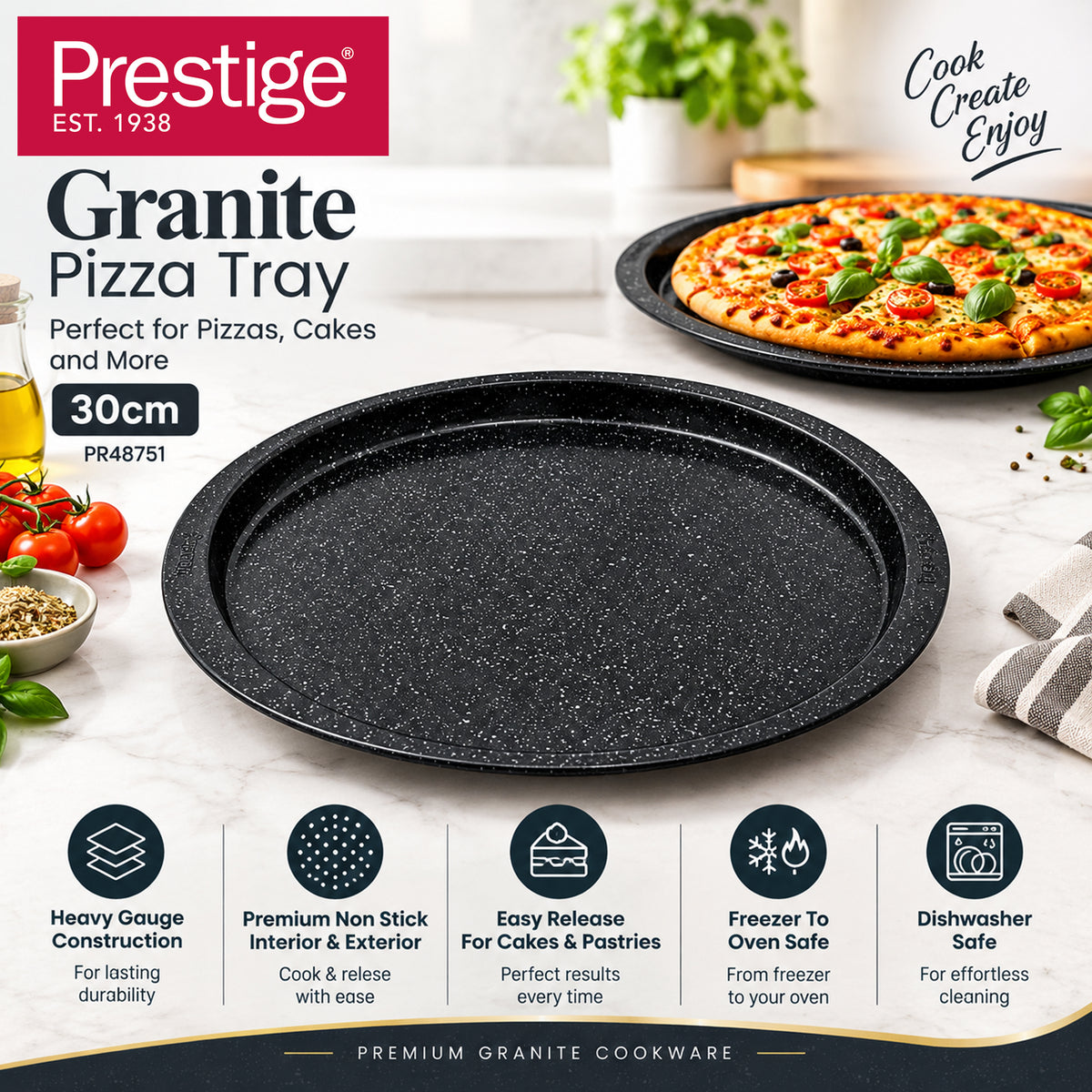 Prestige Granite 30cm pizza tray | PR48751