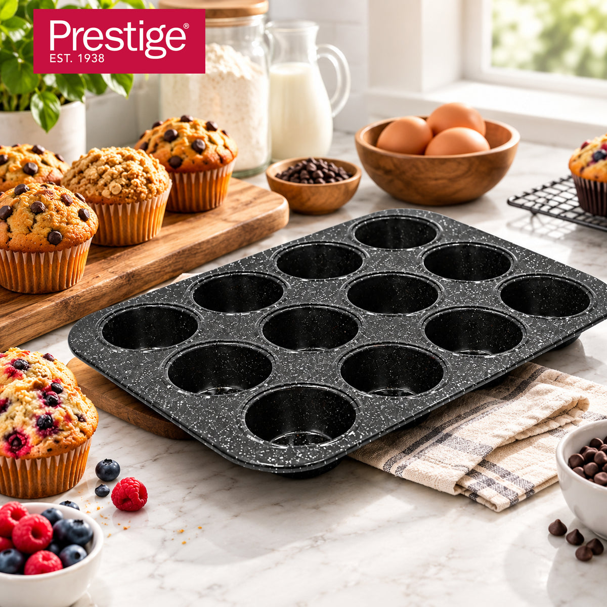 Prestige Granite 12 Cup Deep Muffin Tin | PR48754