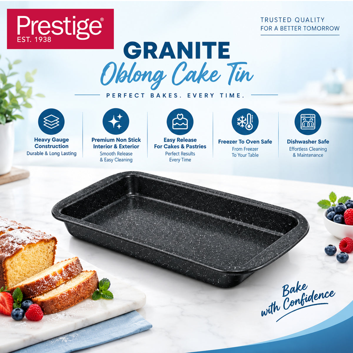 Prestige Granite oblong cake tin | PR48768