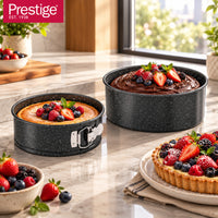 Prestige Granite 2Pcs Bakeware Set (20Cm Springform Cake Tin & 26Cm Loose Round Cake Tin) | PR49077