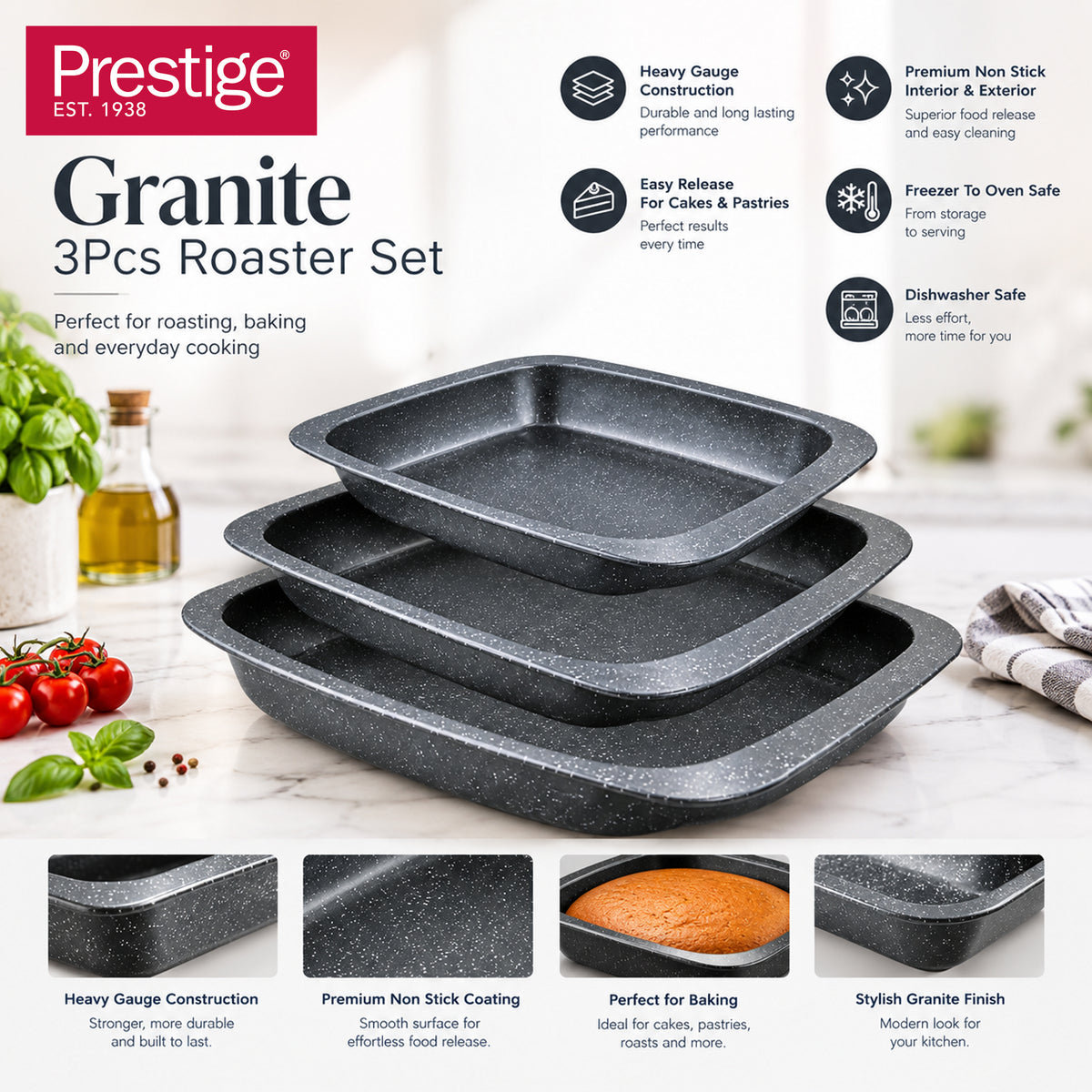 Prestige Granite 3Pcs Roaster Set | PR49079
