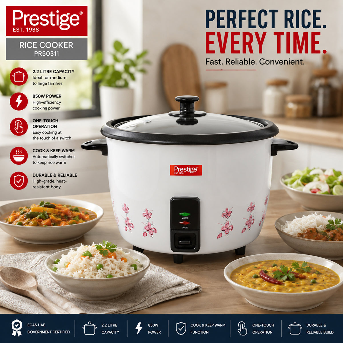Prestige 2.2 Ltr Rice Cooker - 850W Power | PR50311