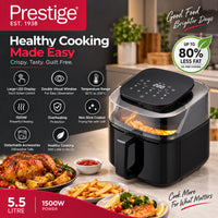 Prestige 5.5 Litre Digital Touchscreen Air Fryer with Double Visual Window (1500W) | PR50320