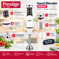 Prestige Hand Blender 600W Set  | Chopper & Whisk | PR54945