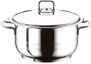 Prestige Infinity Stainless Steel Casserole with Glass Lid 28cm / 11 Ltr | Induction Compatible Covered Stockpot | Soup Pots | Silver - PR77379