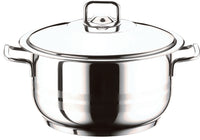 Prestige Infinity Stainless Steel Casserole with Glass Lid 28cm / 11 Ltr | Induction Compatible Covered Stockpot | Soup Pots | Silver - PR77379