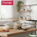 Prestige Essentials 7-Piece Off-White Granite Set | Non-Stick Pots and Pans Set | Induction Compatible Cooking Set | PR80971