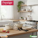 Prestige Essentials 7-Piece Off-White Granite Set | Non-Stick Pots and Pans Set | Induction Compatible Cooking Set | PR80971