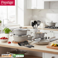 Prestige Essentials 12-Piece Grey Granite Cookware Set | Non-Stick Pots and Pans Set | Induction Compatible Cooking Set | PR80978