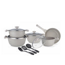 Prestige Essentials 12-Piece Grey Granite Cookware Set | Non-Stick Pots and Pans Set | Induction Compatible Cooking Set | PR80978