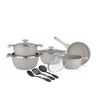 Prestige Essentials 12-Piece Grey Granite Cookware Set | Non-Stick Pots and Pans Set | Induction Compatible Cooking Set | PR80978