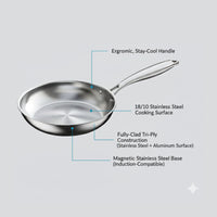 Prestige Infinity Tri Ply Stainless Steel 30cm Fry Pan | Induction + all hob suitable | PR81184
