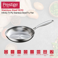 Prestige Infinity Tri Ply Stainless Steel 24cm Fry Pan | Induction + all hob suitable | PR81181