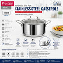 Prestige Infinity Tri Ply Stainless Steel 24cm Casserole With Lid | Induction + all hob suitable | PR81192