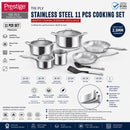 Prestige Tri Ply Stainless Steel 11 Pcs Cooking Set | Induction + all hob suitable | Pots and Pans Set | PR81202