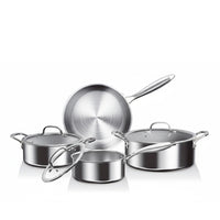 Prestige Tri Ply Stainless Steel 7 Pcs Cookware Set | Induction + all hob suitable | Pots and Pans Set | PR81200
