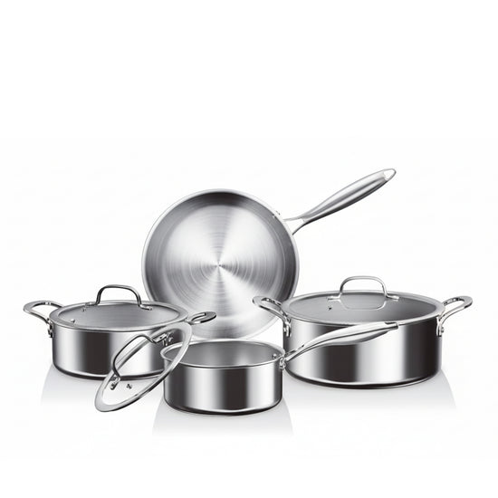 Prestige Tri Ply Stainless Steel 7 Pcs Cookware Set | Induction + all hob suitable | Pots and Pans Set | PR81200
