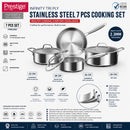 Prestige Tri Ply Stainless Steel 7 Pcs Cookware Set | Induction + all hob suitable | Pots and Pans Set | PR81200