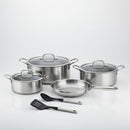 Prestige Tri Ply Stainless Steel 9 Pcs Cooking Set | Induction + all hob suitable | Pots and Pans Set | PR81201
