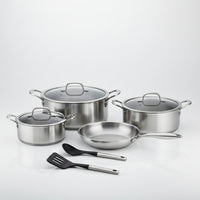 Prestige Tri Ply Stainless Steel 9 Pcs Cooking Set | Induction + all hob suitable | Pots and Pans Set | PR81201