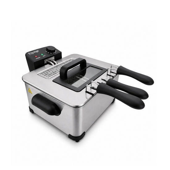 Prestige Stainless Steel Deep Fryer 4L 2000W with 3 Baskets and Viewing Window | PR81400