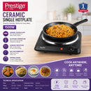 Prestige 1500W ceramic single hotplate PR81403 rust proof body with 185mm heating zone
