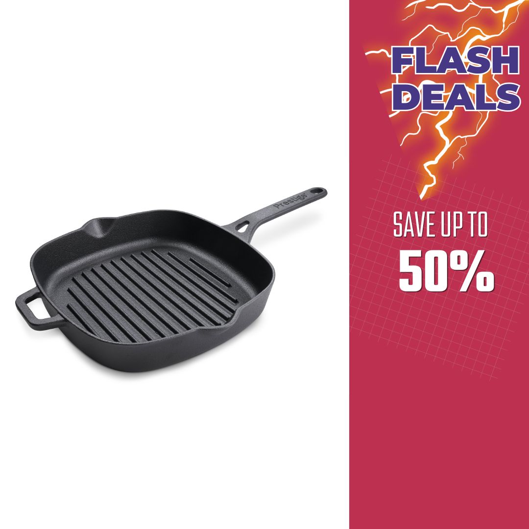 Prestige Cast Iron Pre-Seasoned Grill 24 CM | PR48897