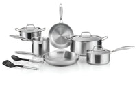 Prestige Tri Ply Stainless Steel 11 Pcs Cooking Set | Induction + all hob suitable | Pots and Pans Set | PR81202