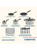 Farberware Cookstart Diamond Max Nonstick Cookware Sets 15 Pcs - SLV