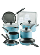 Farberware Pots and Pans Set 20-Pcs Set Aqua