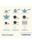 Farberware Pots and Pans Set 20-Pcs Set Aqua