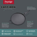 Prestige Cast Iron Pre-Seasoned Flat Tawa 28 cm | PR48885