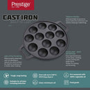 Prestige Cast Iron Pre-Seasoned Duel Handle Appam Pan 26 CM | PR48908