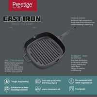 Prestige Cast Iron Pre-Seasoned Grill 24 CM | PR48896