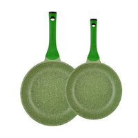 Prestige Essentials Granite Non Stick Set Combo | 24cm + 28CM Fry Pan Set | Induction Cookware Set 2 Pieces | Green - PR80996