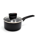 Prestige Safecook Nonstick Saucepan 20 cm | Aluminum Saucepan with Glass Lid | PR22098 - Black