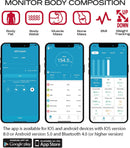 Taylor Bluetooth Smart Body Composition Scale for Body Weight, Body Fat, Water, Muscle and Bone Mass, Weight Tracking, and BMI with Smartphone App, 400 lbs - Charcoal