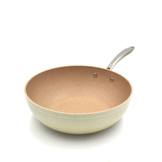 Korkmaz Granita Forged Aluminium Wok  28X8.5cm | Non-Stick Granite Coated Wok | Induction Compatible Cookware | KA1267