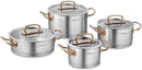 KORKMAZ PROLINE 8PCS COOKWARE SET - ROSEGOLD