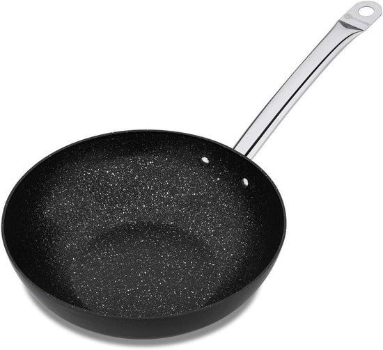 Korkmaz Proline Nero Wok 30 X 8.6 CM | Granite Coated Non-Stick Wok | Inductions Compatible Cookware | Black - KA2837