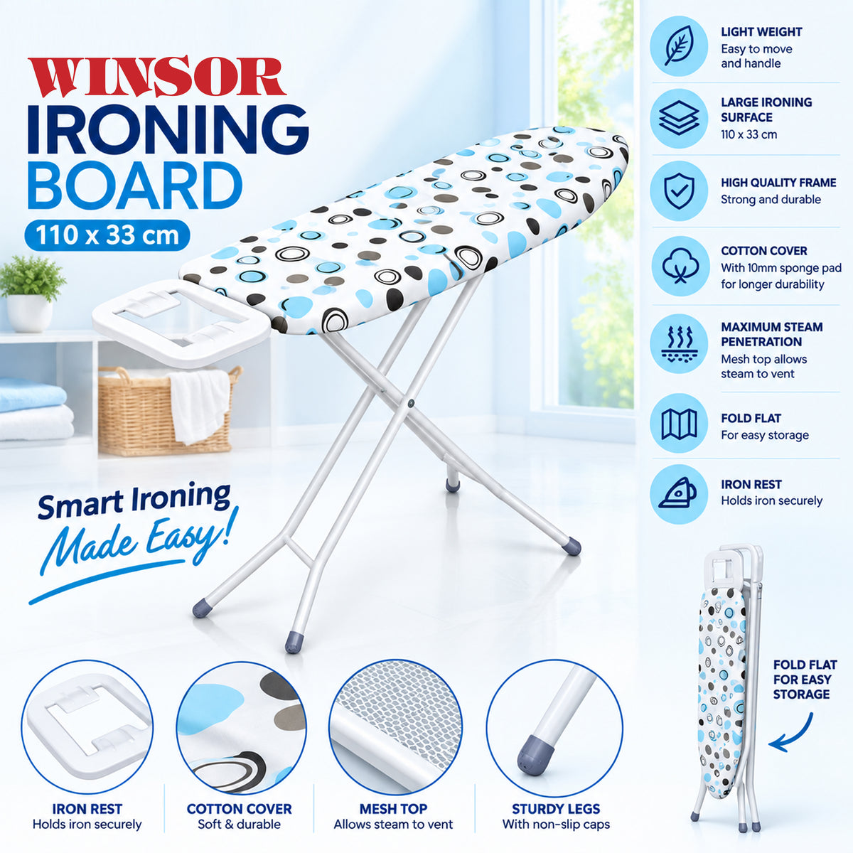 Winsor Ironing Board 110x33cm | WR80803